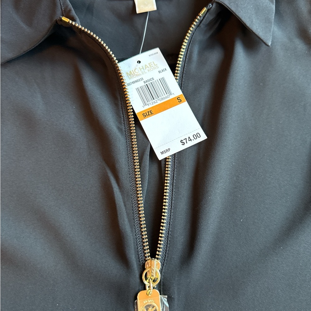 Michael Kors Black Sleeveless Zip Blouse - Picture 3 of 3